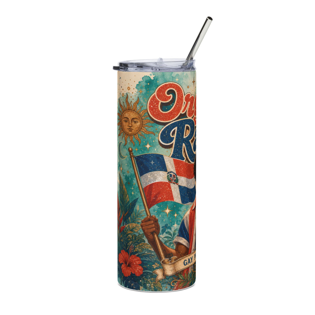 Tall tumbler with "Original" and Dominican flag graphic.