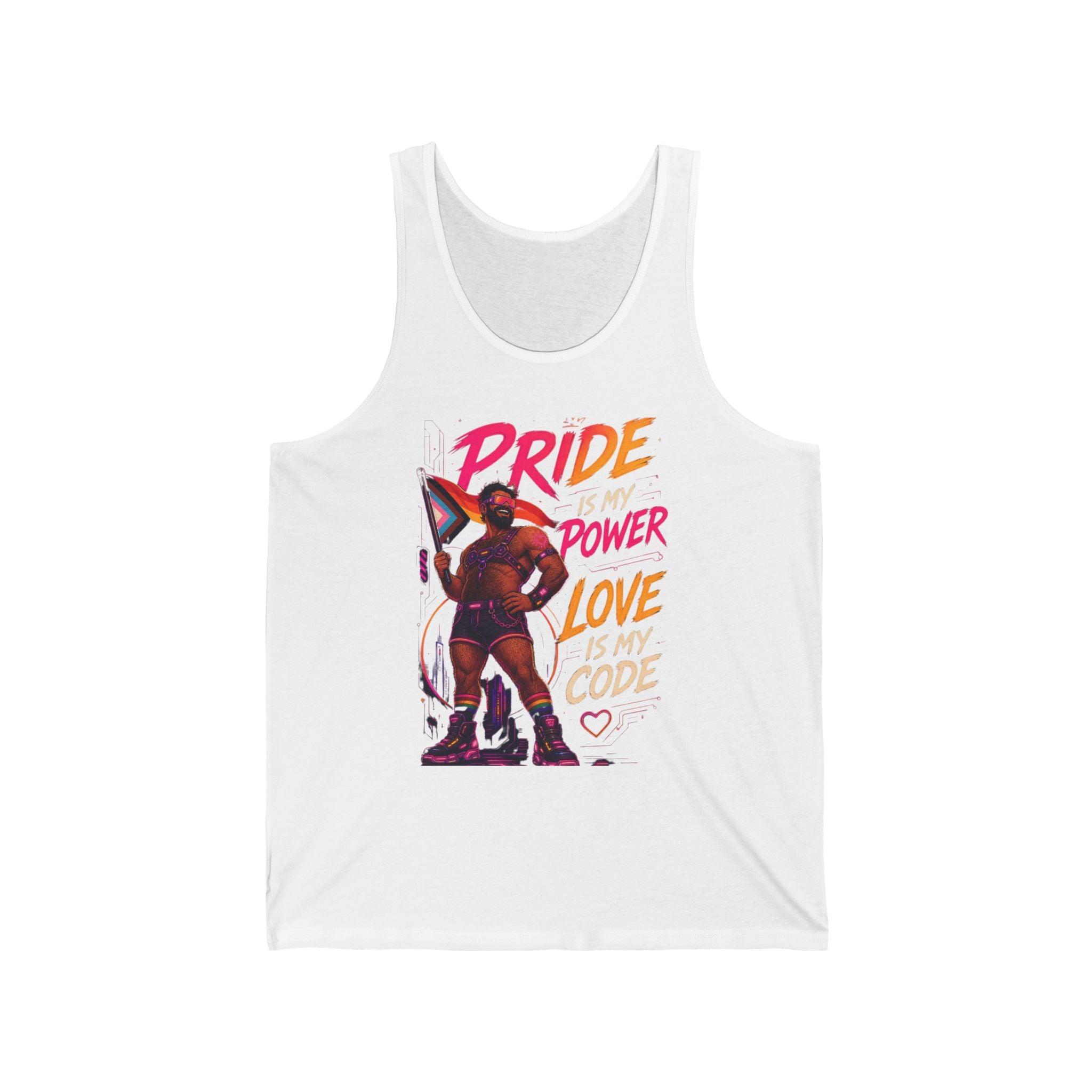 Pride Power Love Tank Top — LGBTQ+ Celebration Rainbow Graphic Tank