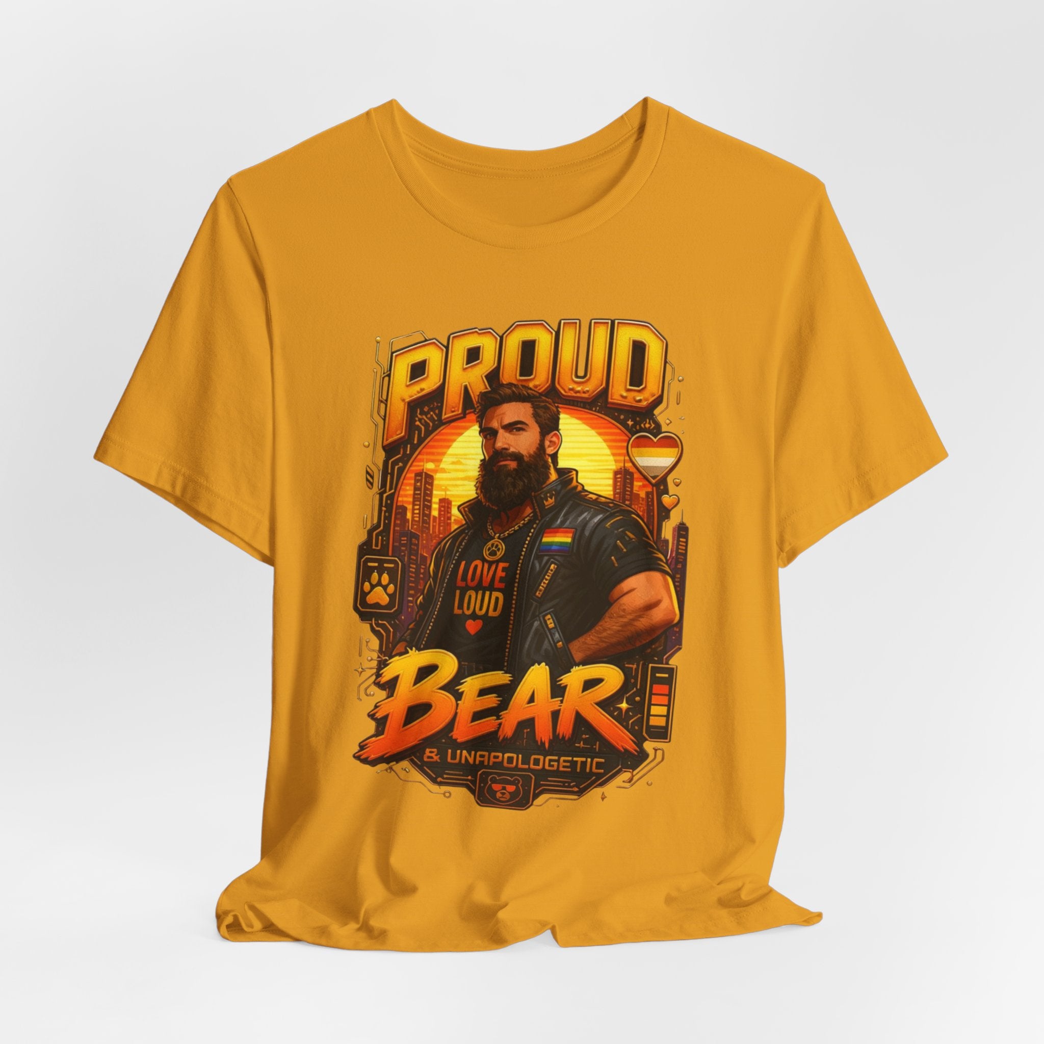 Proud Bear T-Shirt – Vintage Biker ‘Love Loud’ Graphic Tee