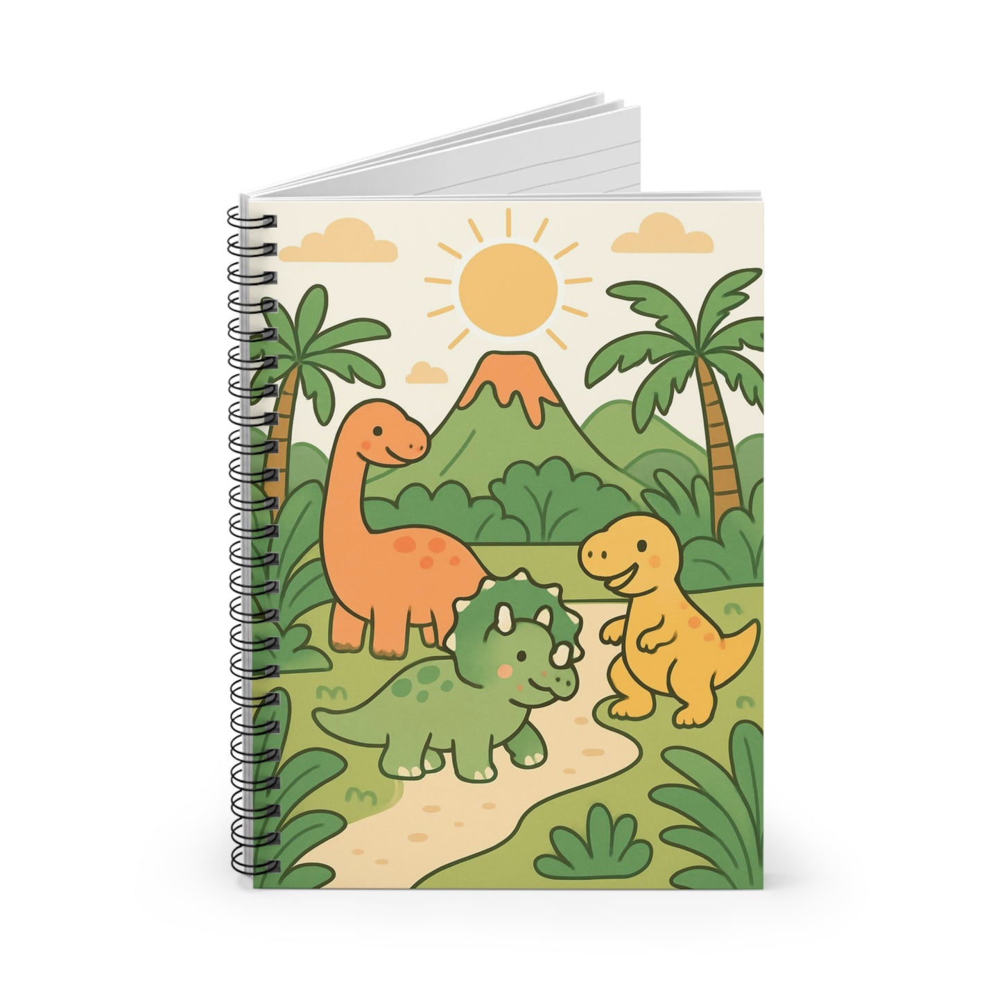 Dino Adventure Notebook | Ruled Spiral Journal for School & Creativity