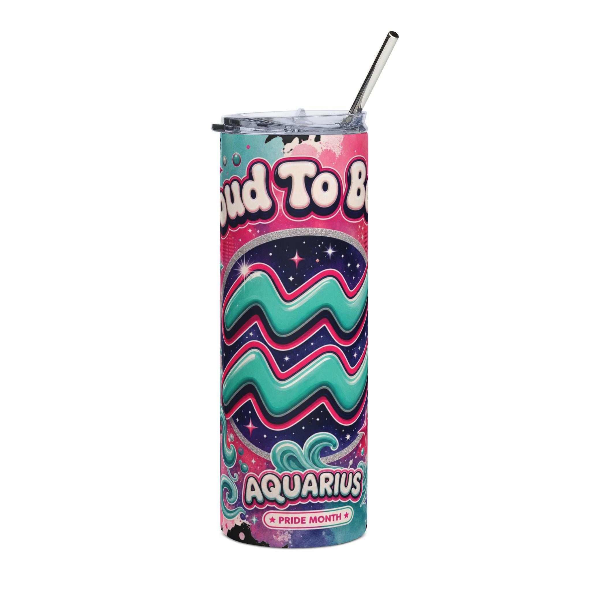 Aquarius Pride Tumbler - 20oz Stainless Steel Zodiac Travel Cup
