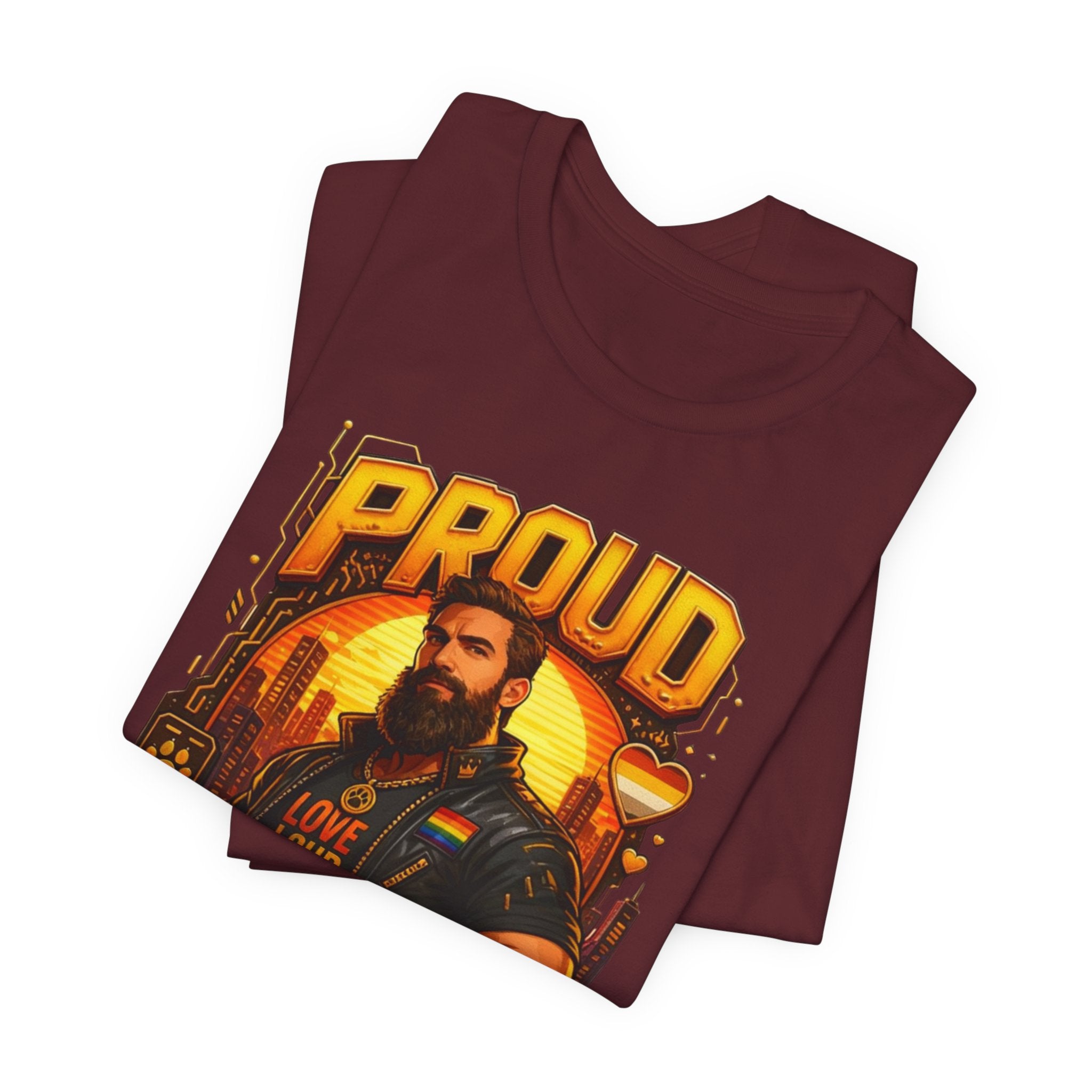 Proud Bear T-Shirt – Vintage Biker ‘Love Loud’ Graphic Tee