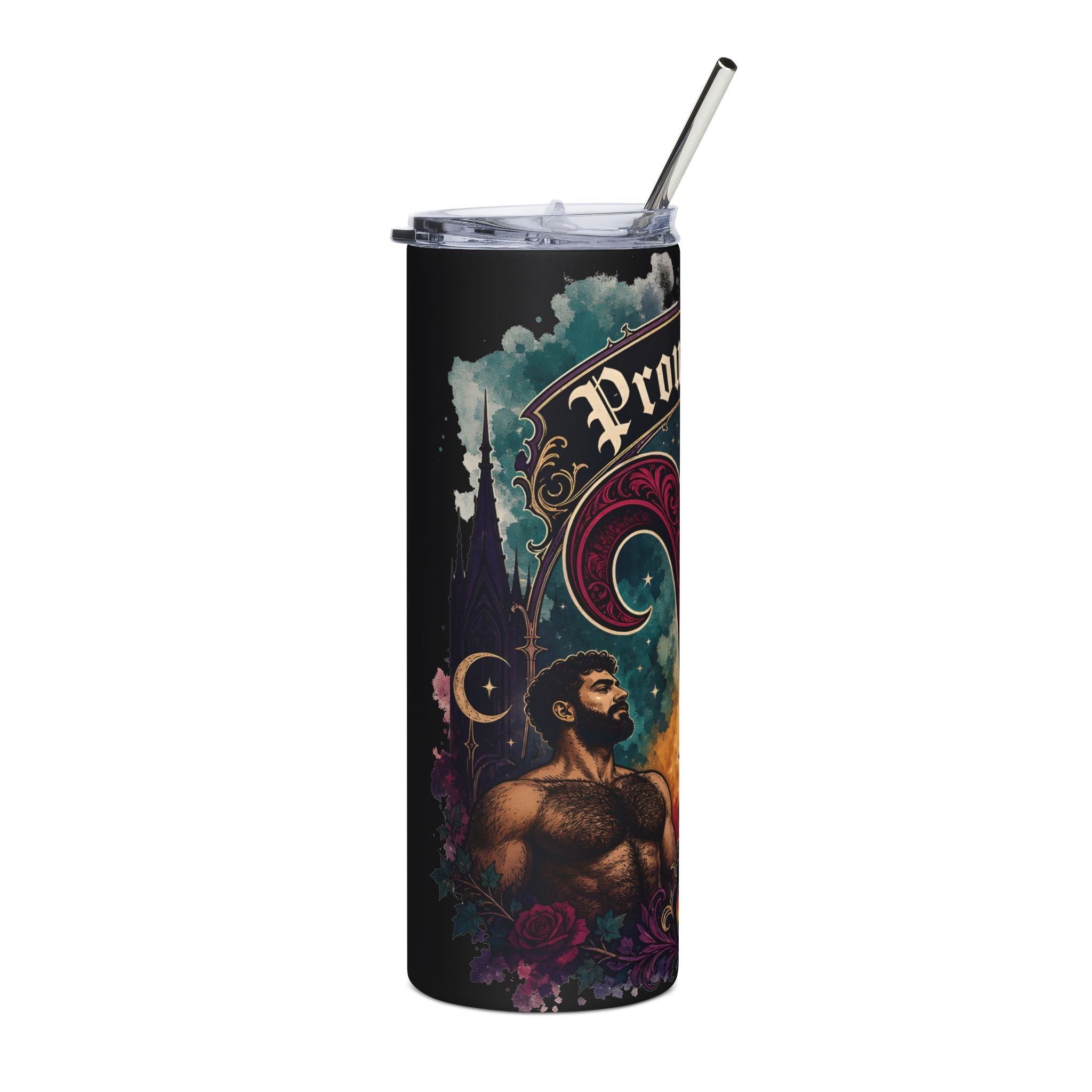 Proud Aries 20oz Stainless Steel Tumbler — Zodiac Pride Rainbow Heart