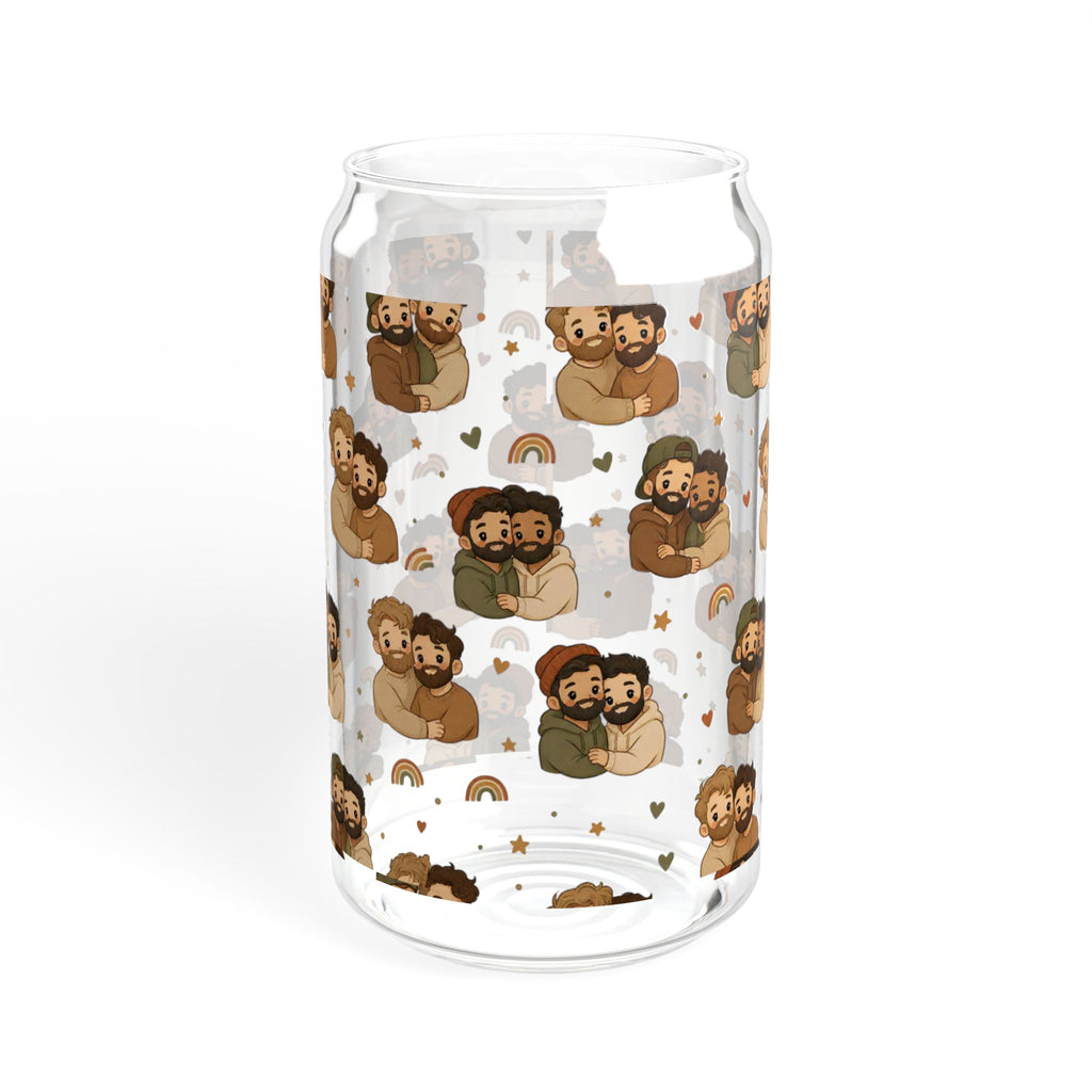 Bear Family 16oz Sipper Glass with Bamboo Lid – Cute Woodland Cubs Pattern