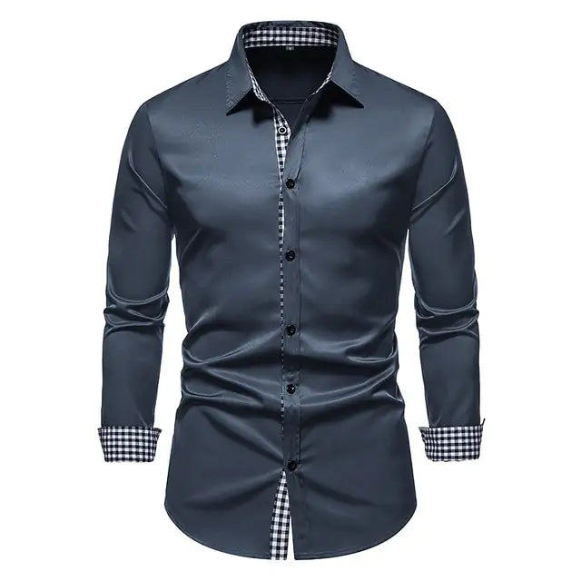 Camisas formales de patchwork para hombres