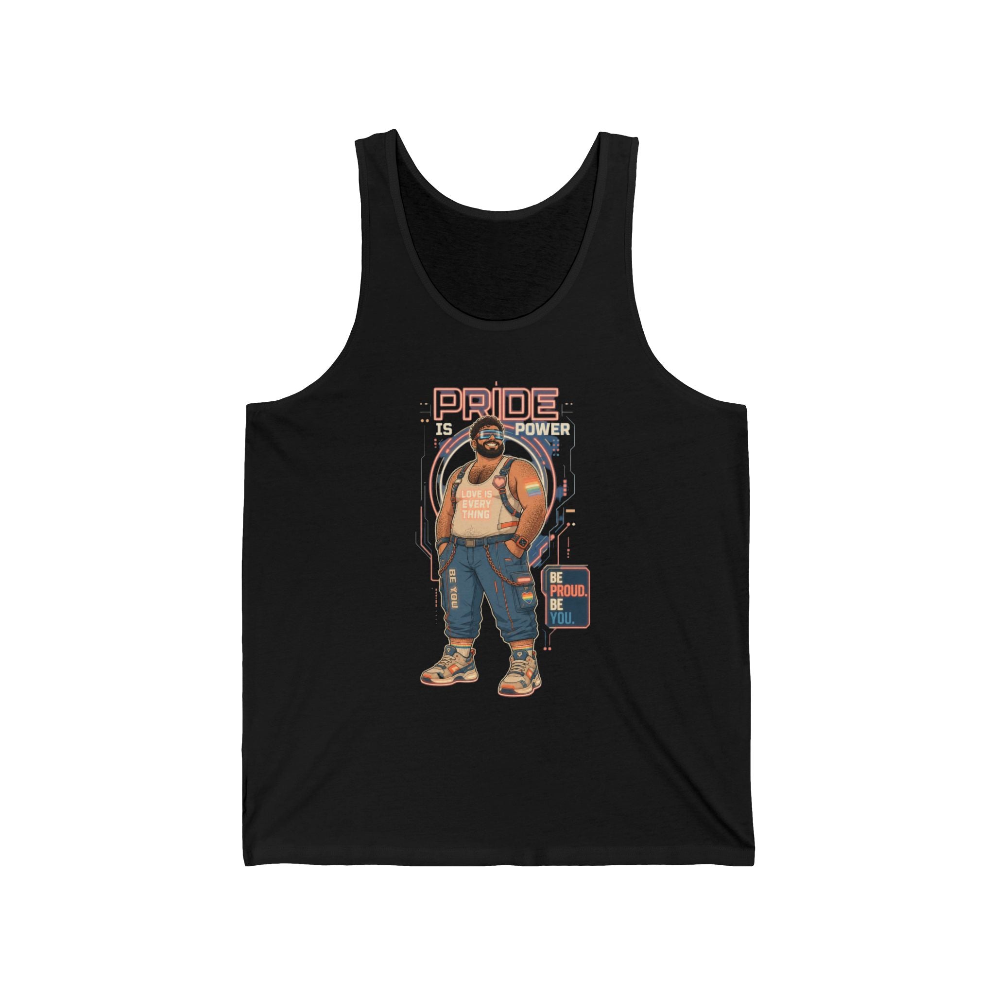Pride & Power Tank Top — Retro Bear DJ Graphic Tank