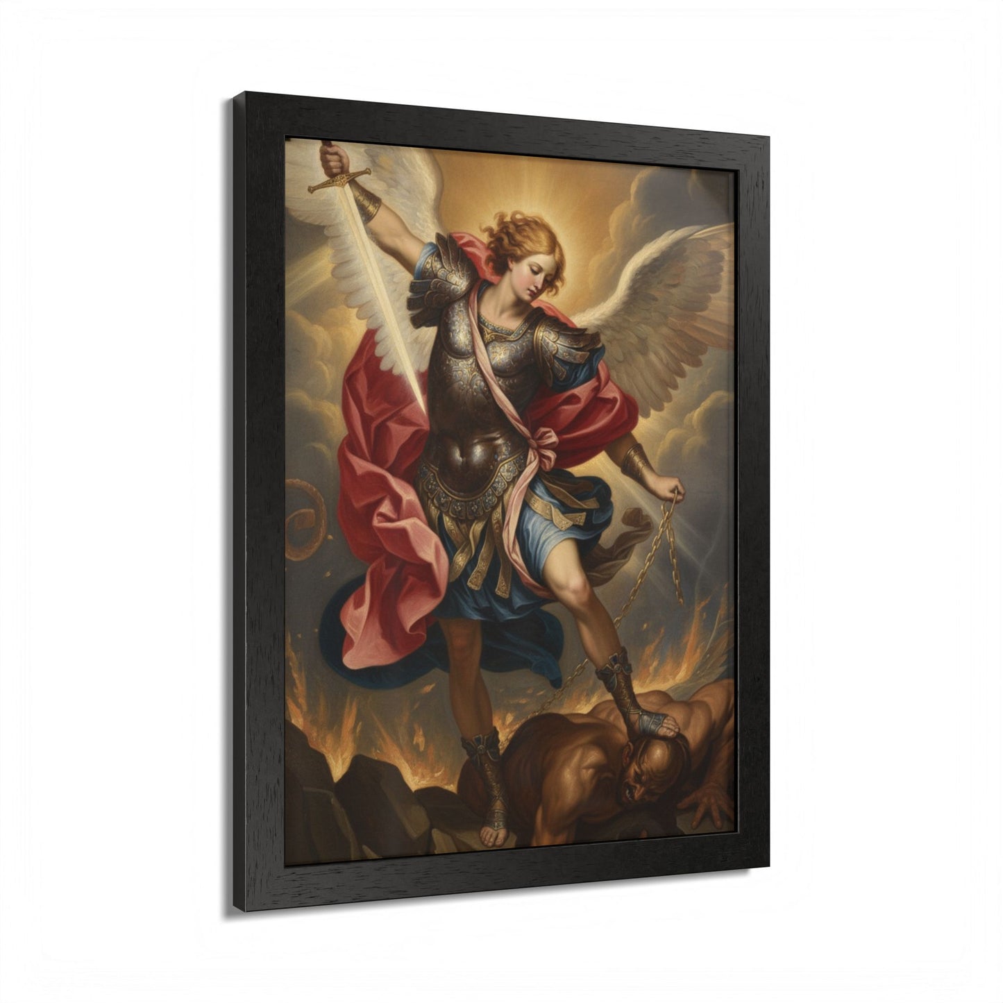 Saint Michael Framed Poster — Archangel Wall Art Print