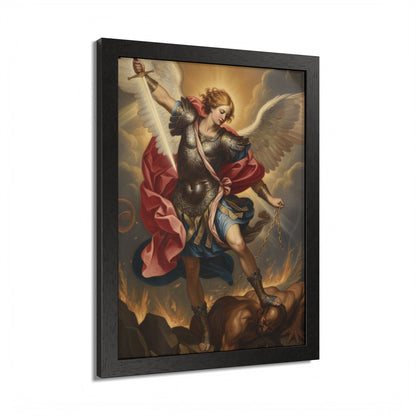 Saint Michael Framed Poster — Archangel Wall Art Print