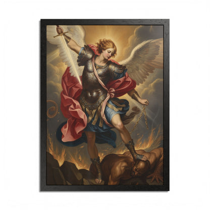 Saint Michael Framed Poster — Archangel Wall Art Print