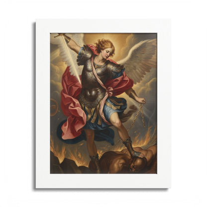 Saint Michael Framed Poster — Archangel Wall Art Print