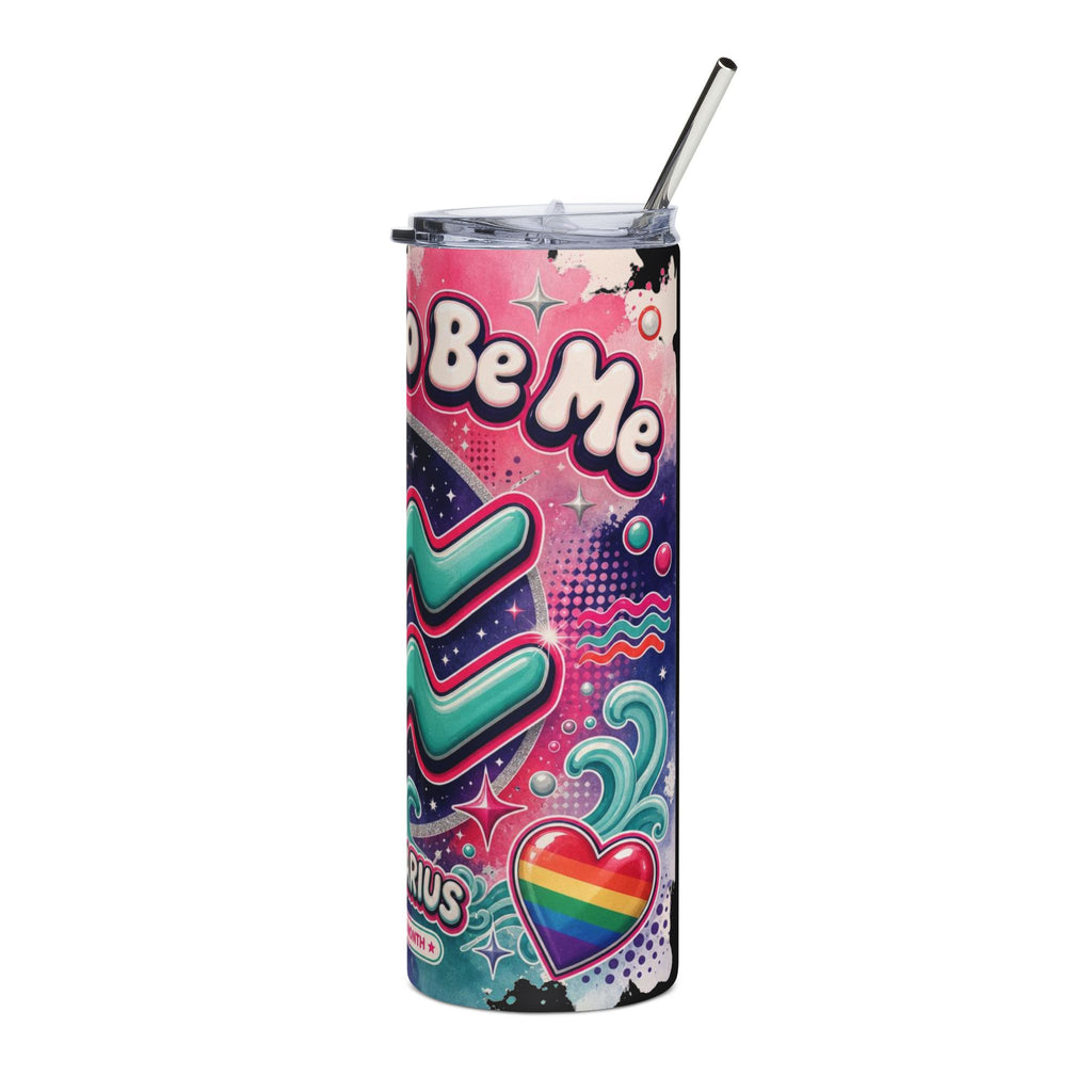 Aquarius Pride Tumbler - 20oz Stainless Steel Zodiac Travel Cup