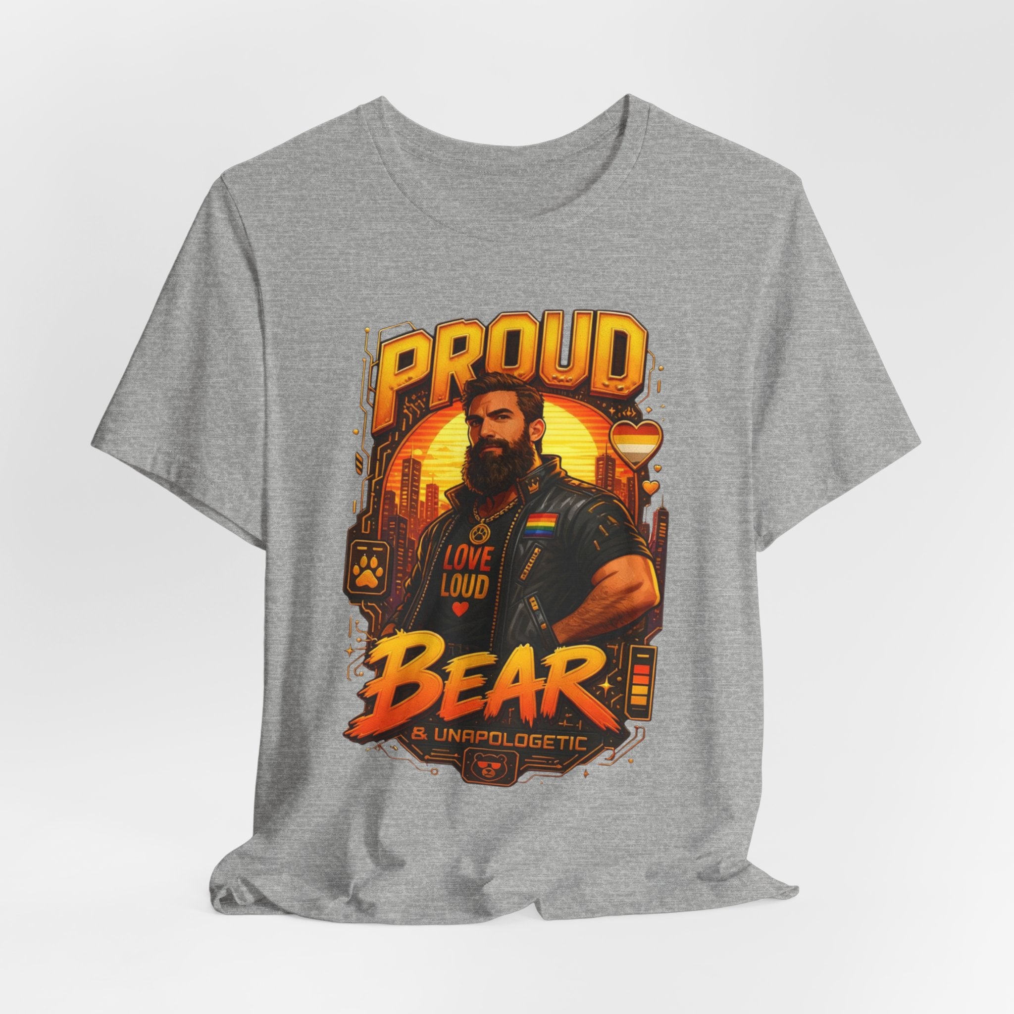 Proud Bear T-Shirt – Vintage Biker ‘Love Loud’ Graphic Tee
