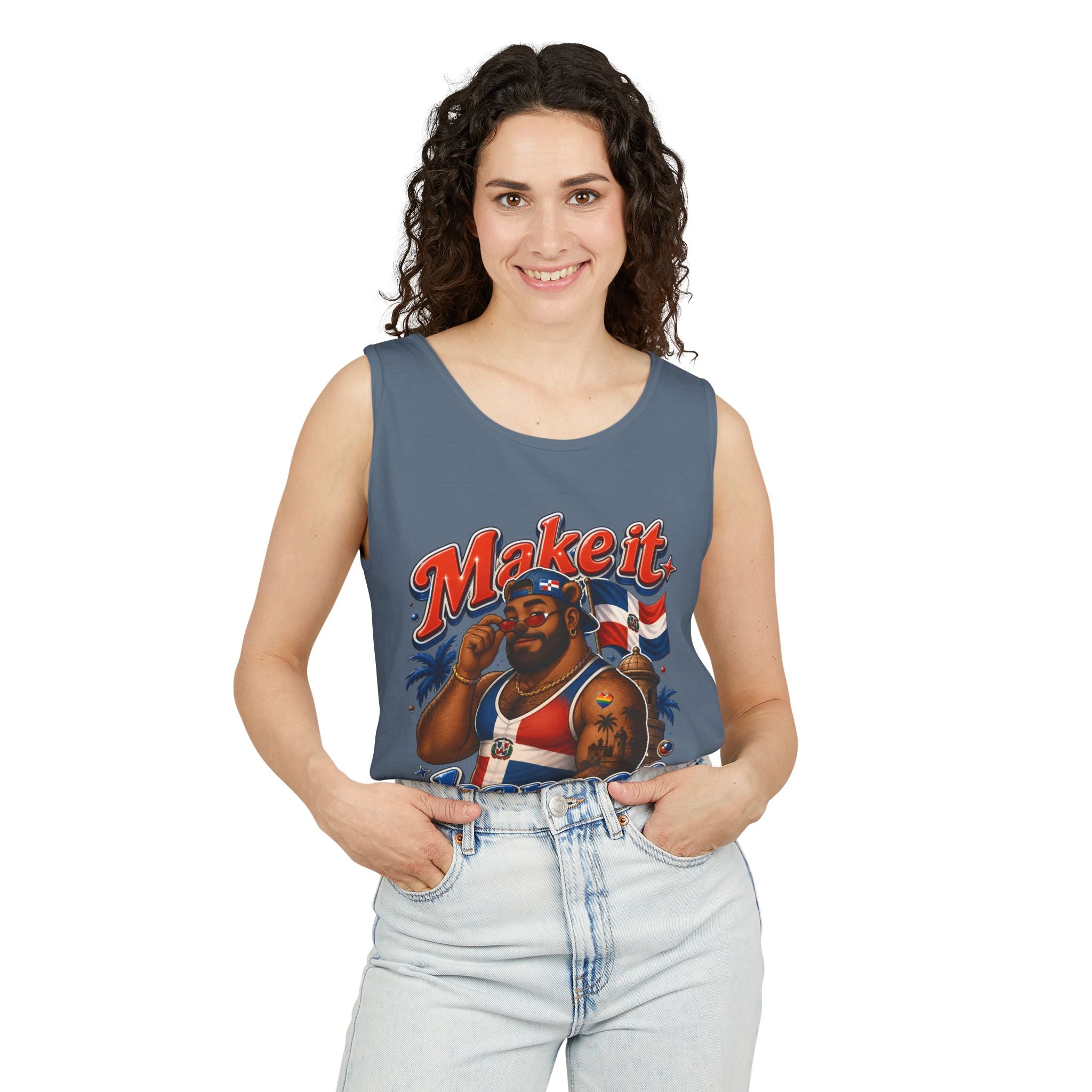 Make It Happen Tank Top — Retro Patriotic Motivational Muscle Tee