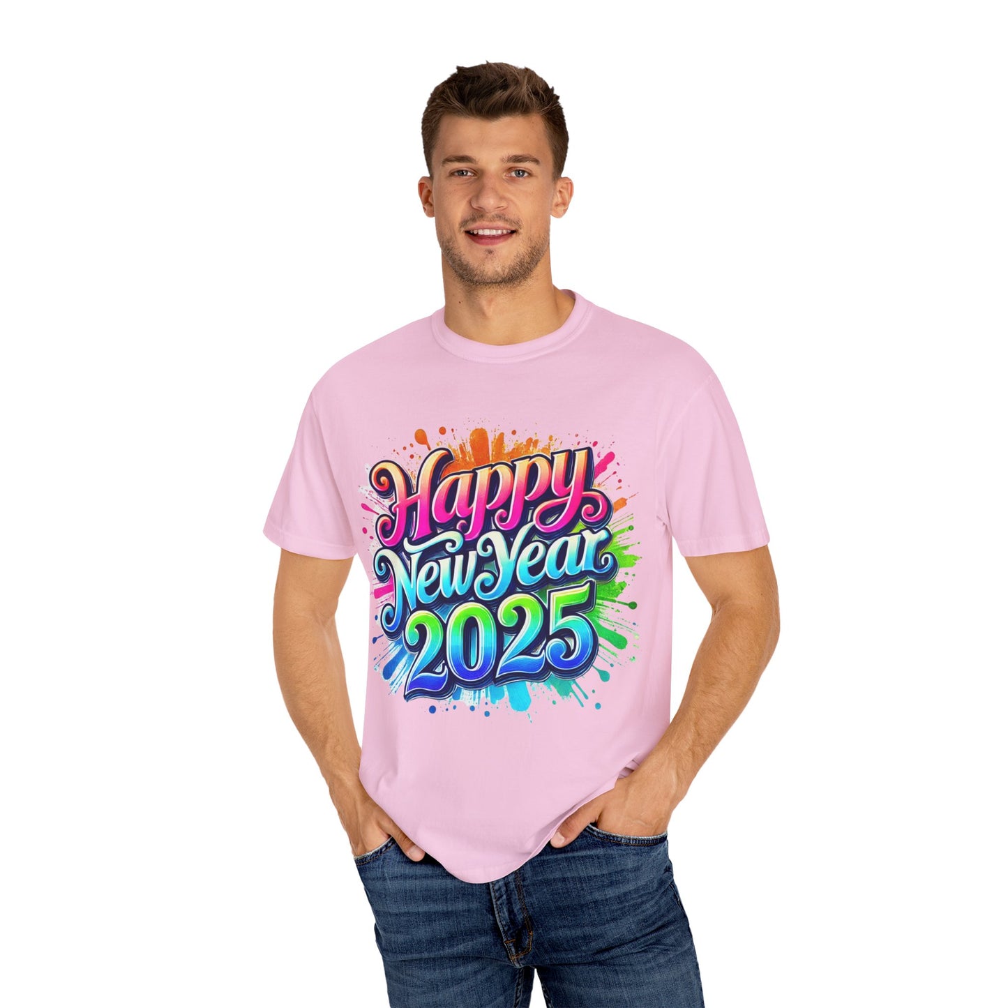 Happy New Year 2025 Unisex Garment-Dyed T-Shirt | Festive Celebration Tee