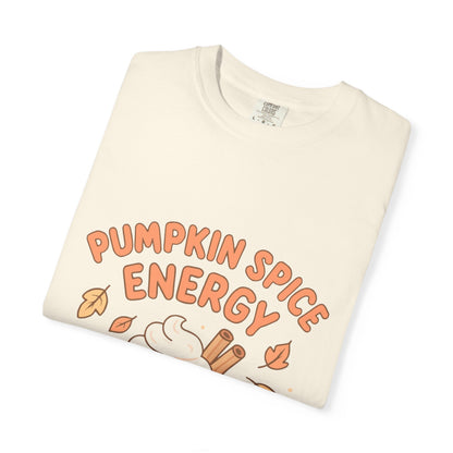 Pumpkin Spice Energy T-Shirt | Fall Fashion | Cute Autumn Tee | Cozy Seasonal Apparel | Perfect Gift for Coffee Lovers