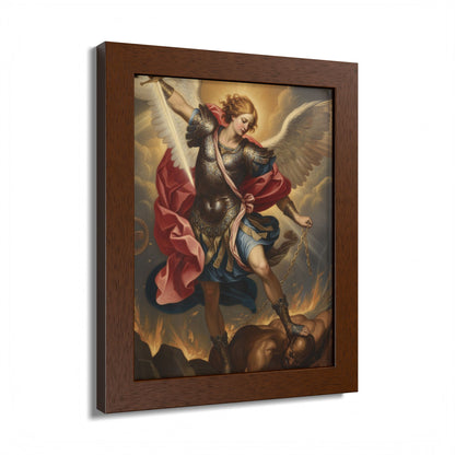 Saint Michael Framed Poster — Archangel Wall Art Print