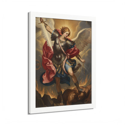 Saint Michael Framed Poster — Archangel Wall Art Print