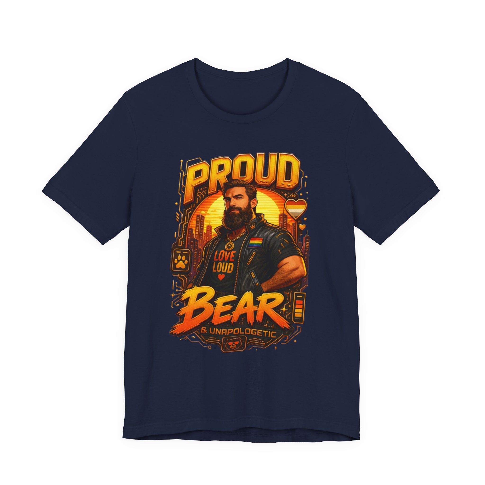 Proud Bear T-Shirt – Vintage Biker ‘Love Loud’ Graphic Tee