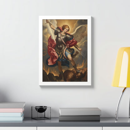 Saint Michael Framed Poster — Archangel Wall Art Print