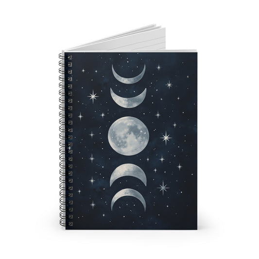 Celestial Moon Journal – Spiral Lined Notebook for Mindfulness & Astrology Lovers