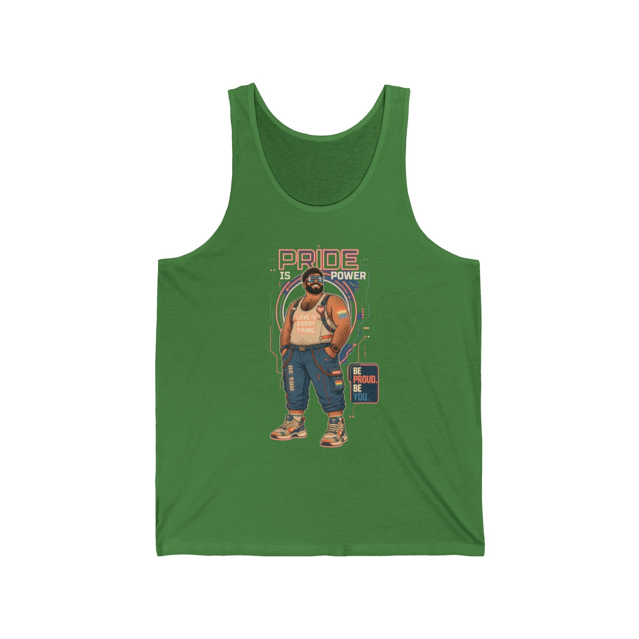 Pride & Power Tank Top — Retro Bear DJ Graphic Tank