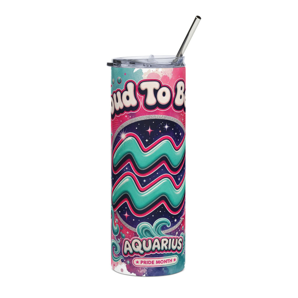 Aquarius Pride Tumbler - 20oz Stainless Steel Zodiac Travel Cup