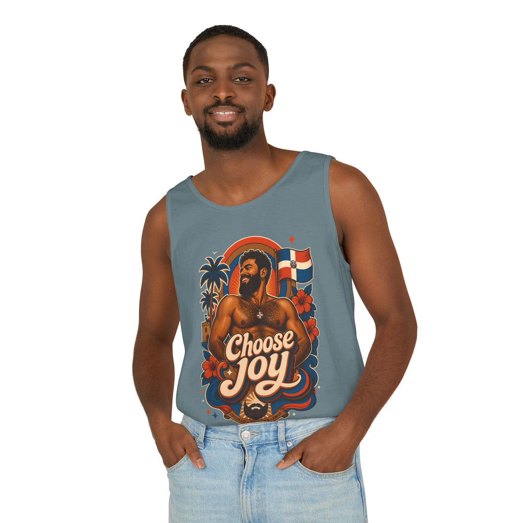 Choose Joy Tank Top — Vintage Tropical Pride Graphic Tank