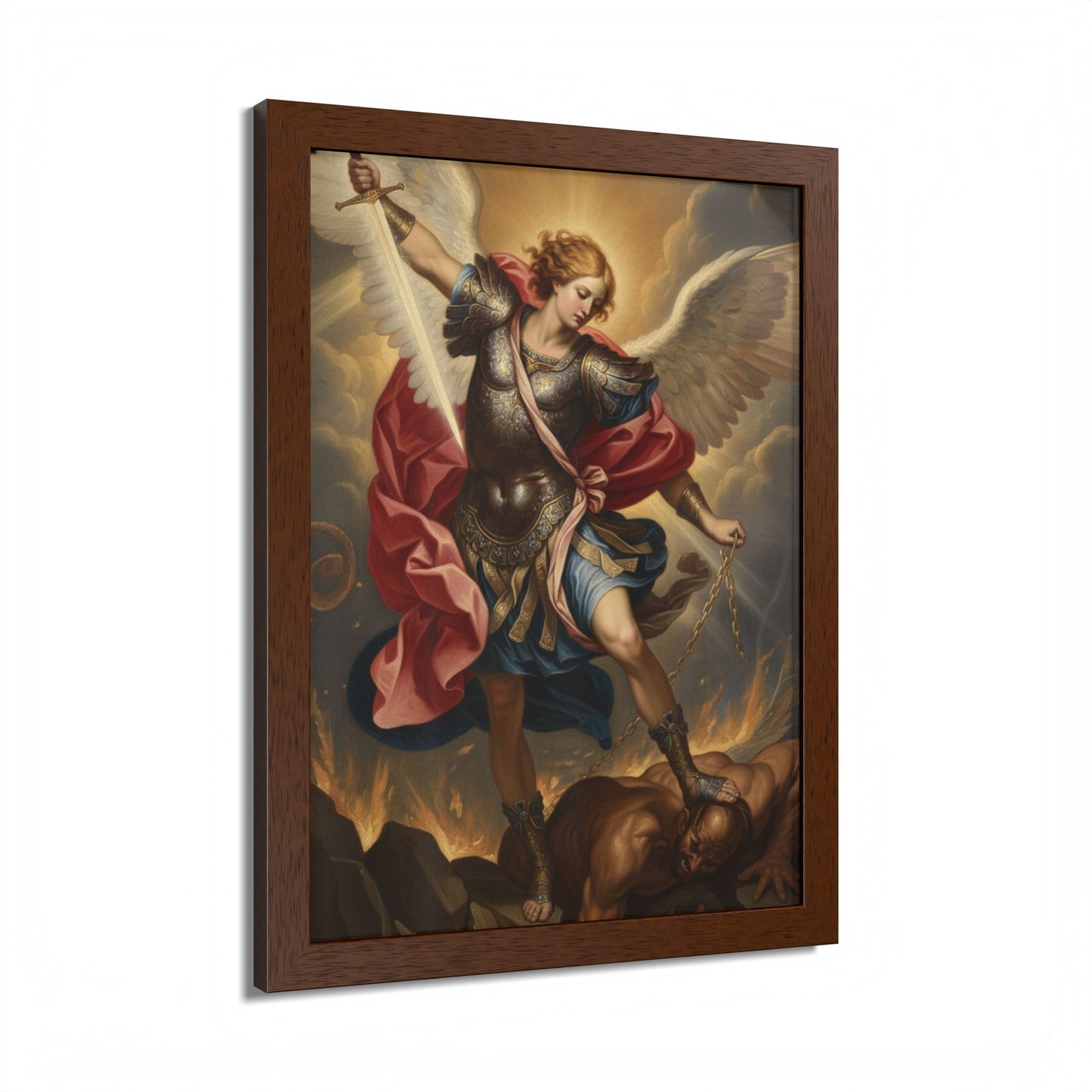 Saint Michael Framed Poster — Archangel Wall Art Print
