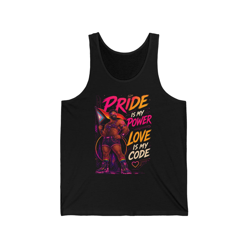 Pride Power Love Tank Top — LGBTQ+ Celebration Rainbow Graphic Tank