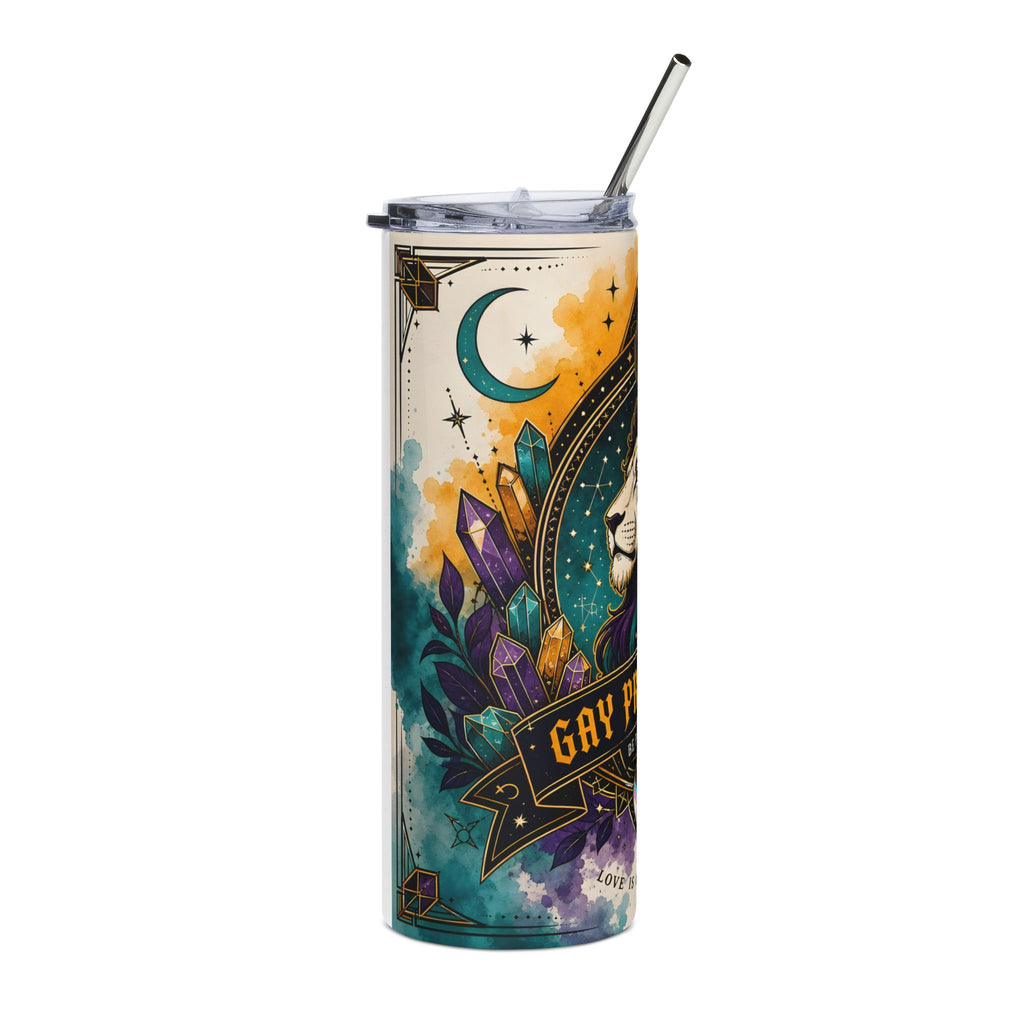 Leo Pride Stainless Steel Tumbler — 20oz Gay Pride Lion Design