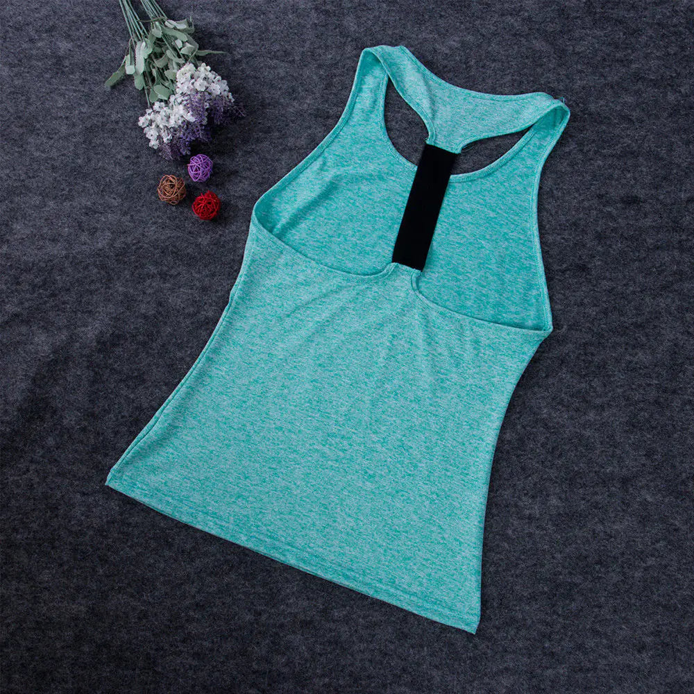 Camisetas de yoga informales sin mangas para mujer