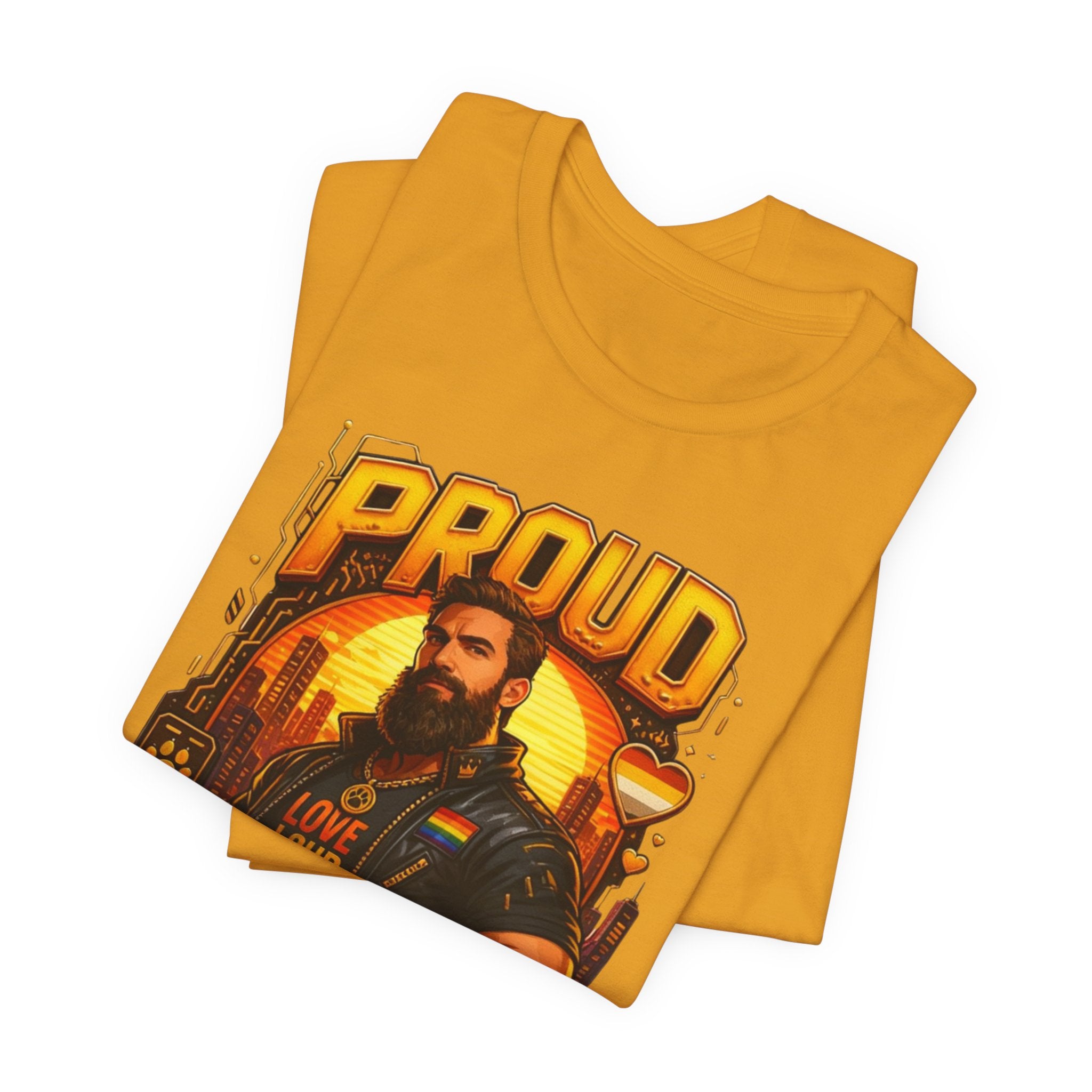 Proud Bear T-Shirt – Vintage Biker ‘Love Loud’ Graphic Tee