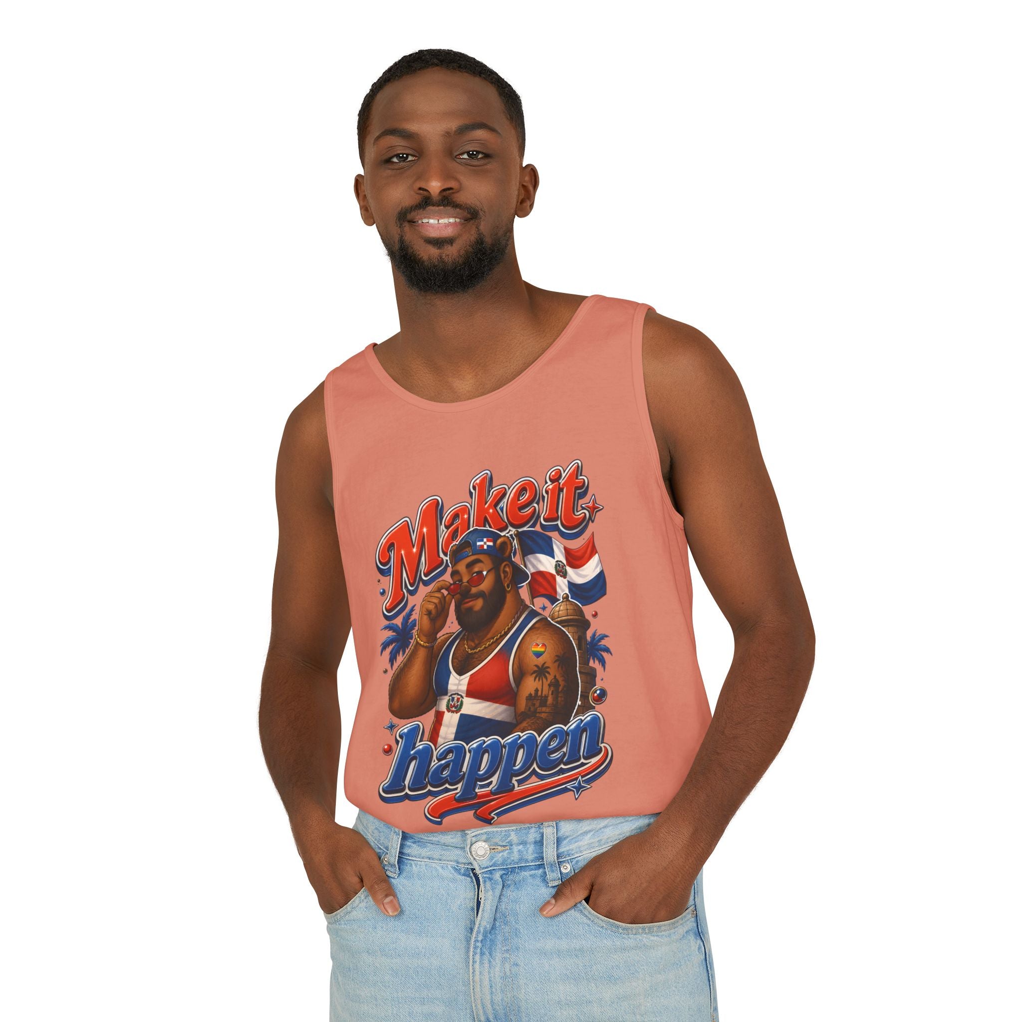 Make It Happen Tank Top — Retro Patriotic Motivational Muscle Tee
