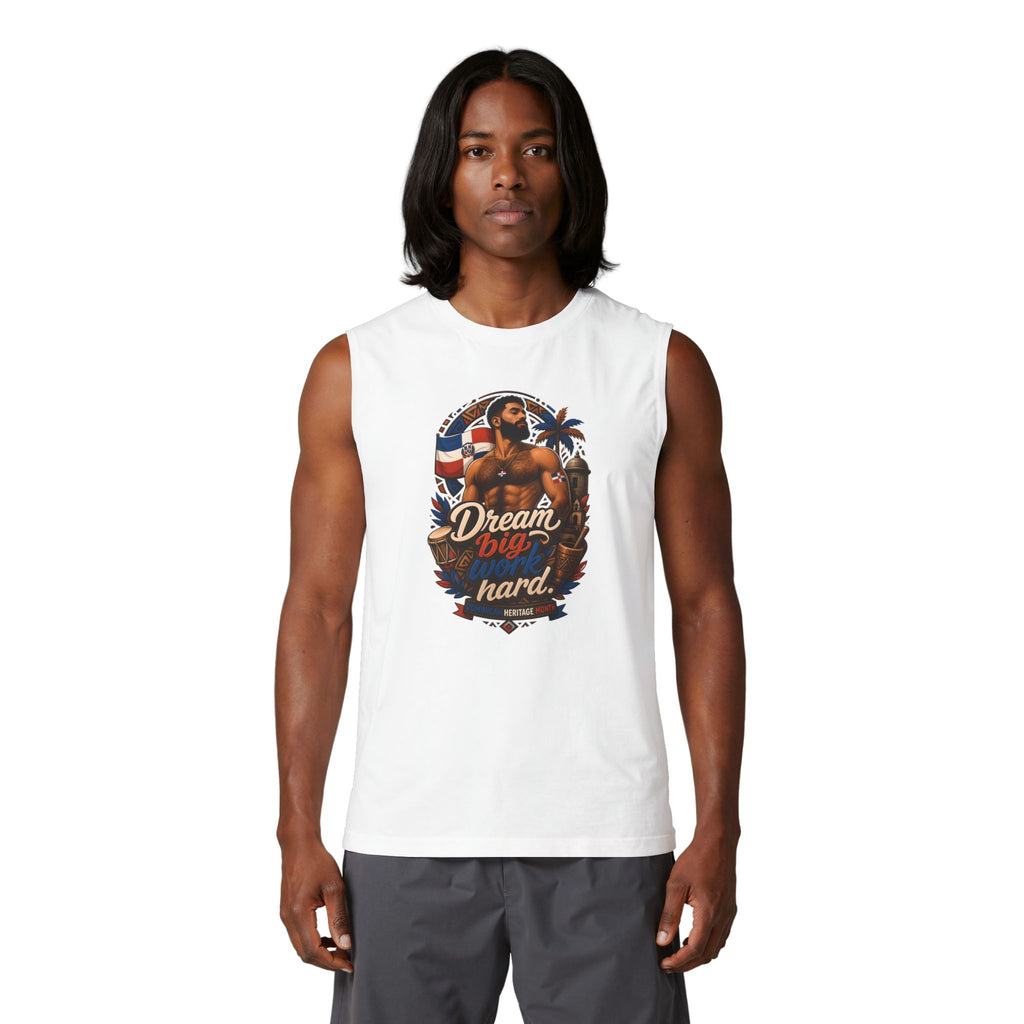 Dream Big Hard Muscle Tank — Retro Patriotic Surf Graphic Tank Top