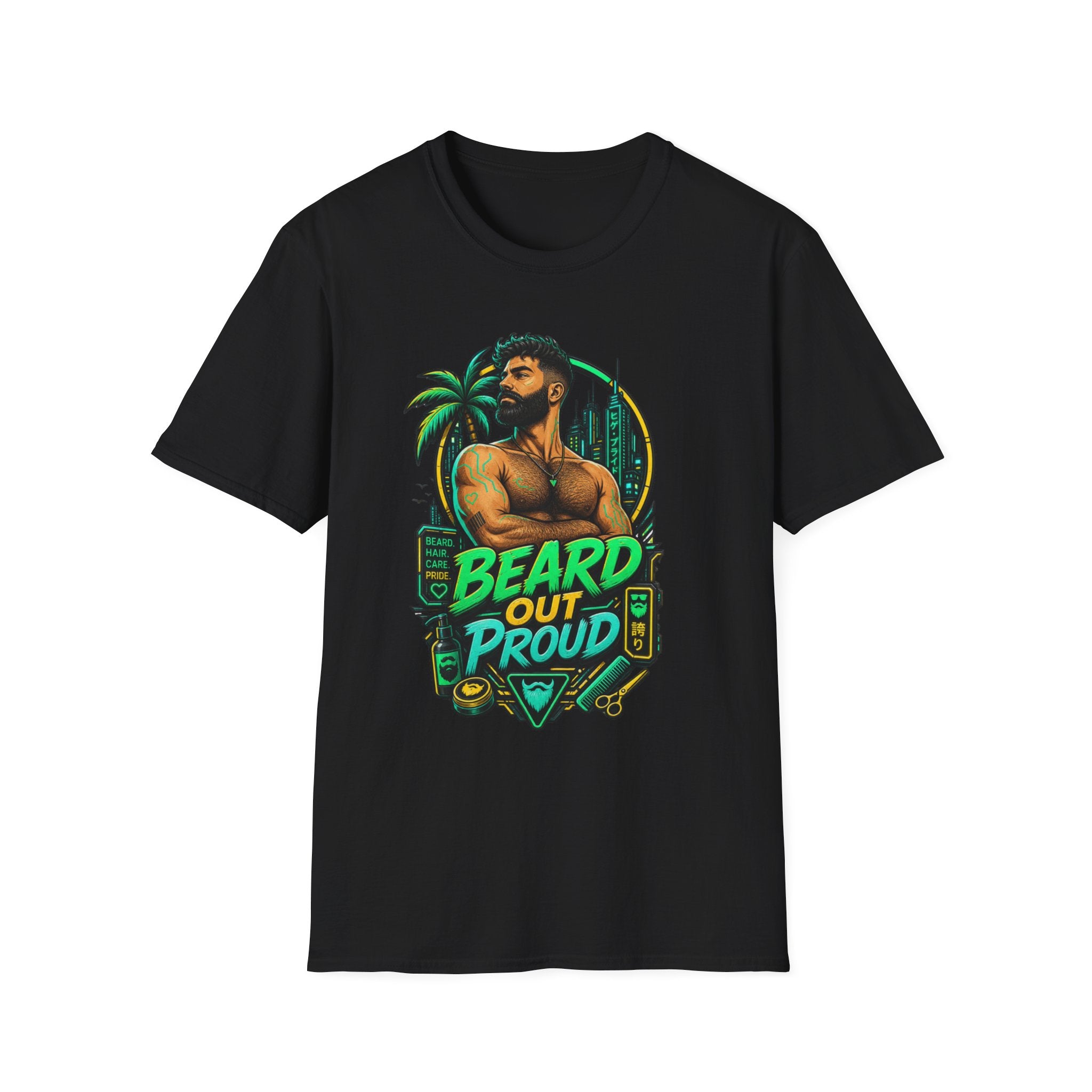 Beard Out Proud T-Shirt — Tropical Bearded Guy Graphic Tee