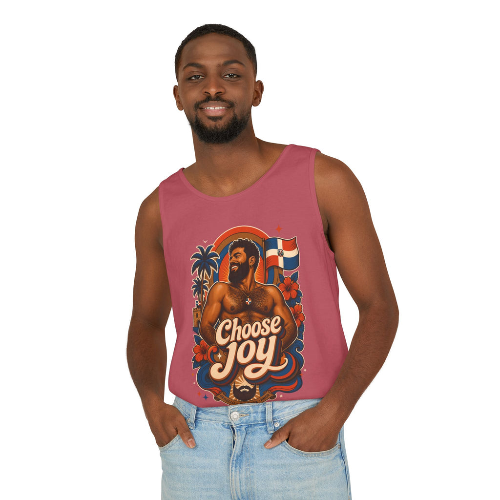 Choose Joy Tank Top — Vintage Tropical Pride Graphic Tank