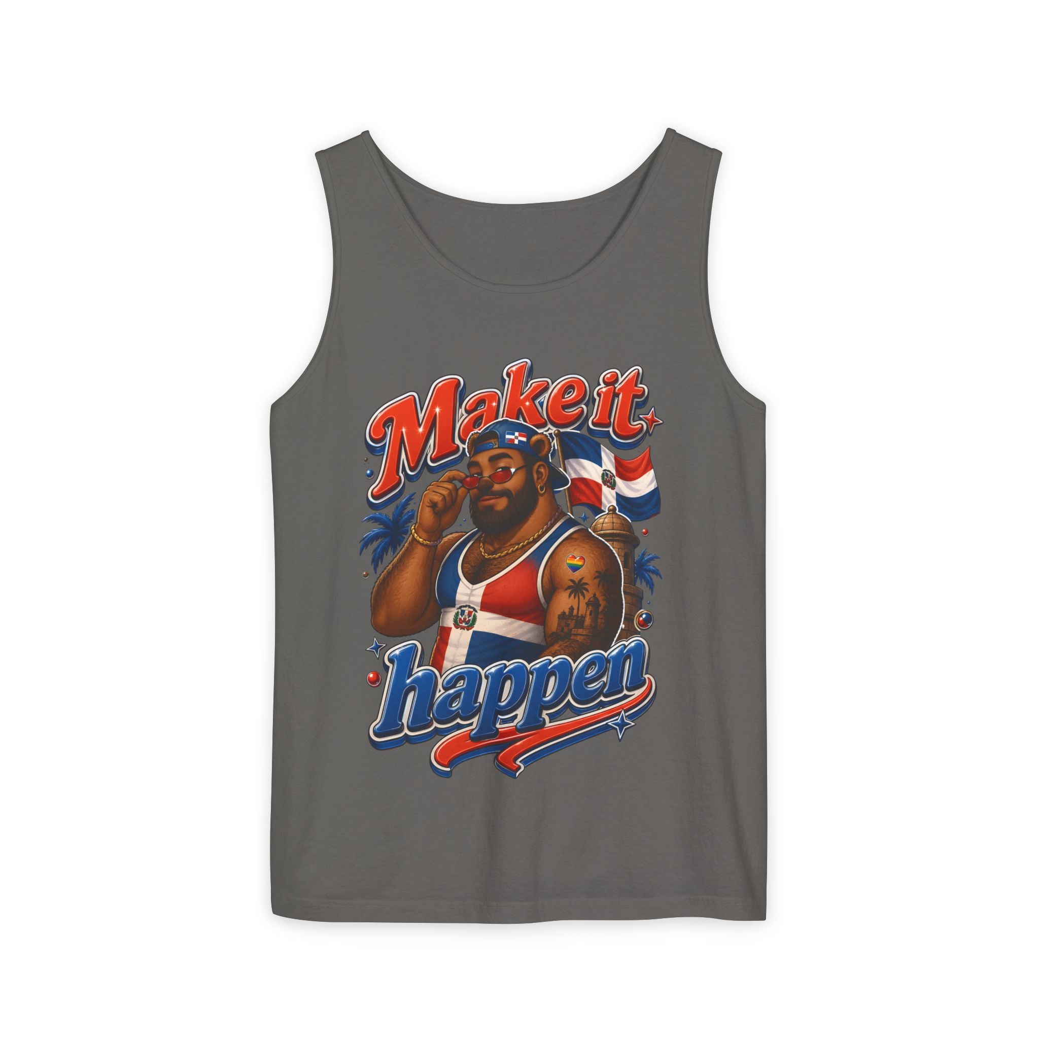 Make It Happen Tank Top — Retro Patriotic Motivational Muscle Tee