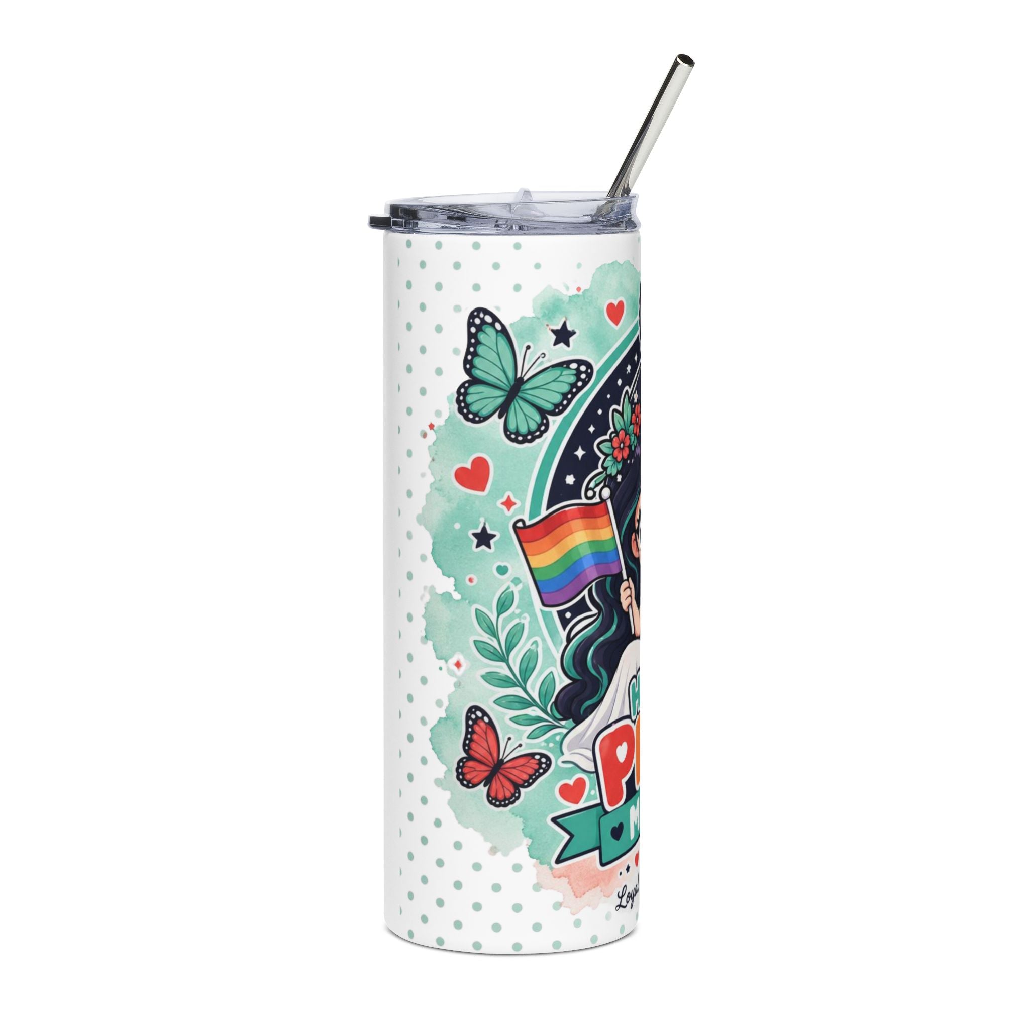 Virgo Pride Stainless Steel Tumbler — 20oz Happy Pride Month Rainbow Travel Cup