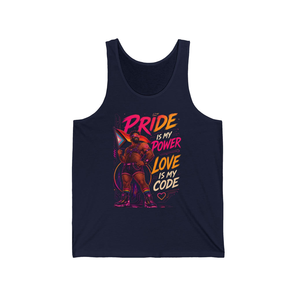 Pride Power Love Tank Top — LGBTQ+ Celebration Rainbow Graphic Tank