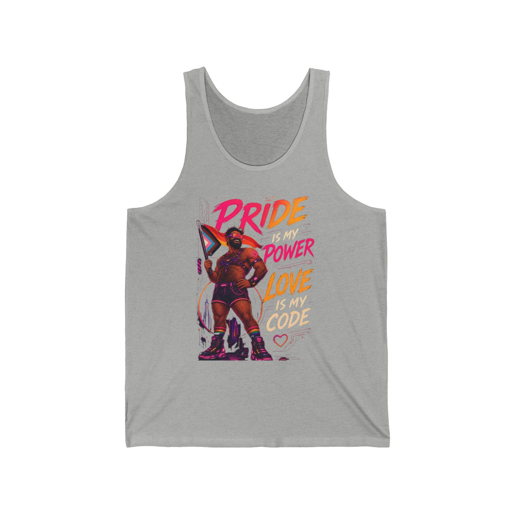 Pride Power Love Tank Top — LGBTQ+ Celebration Rainbow Graphic Tank