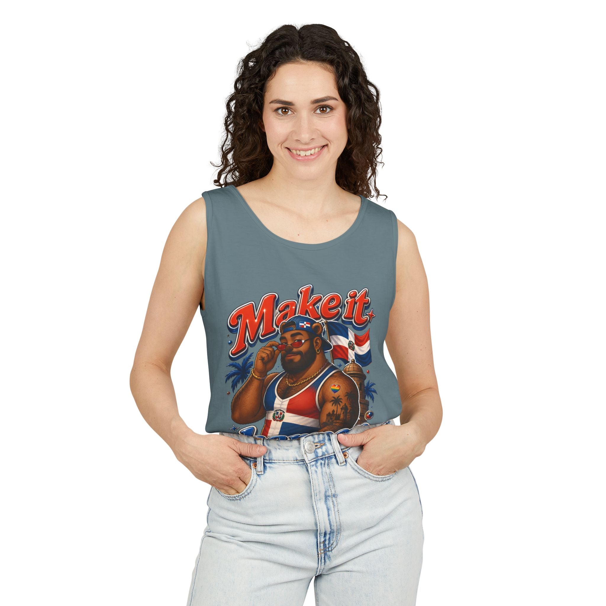 Make It Happen Tank Top — Retro Patriotic Motivational Muscle Tee