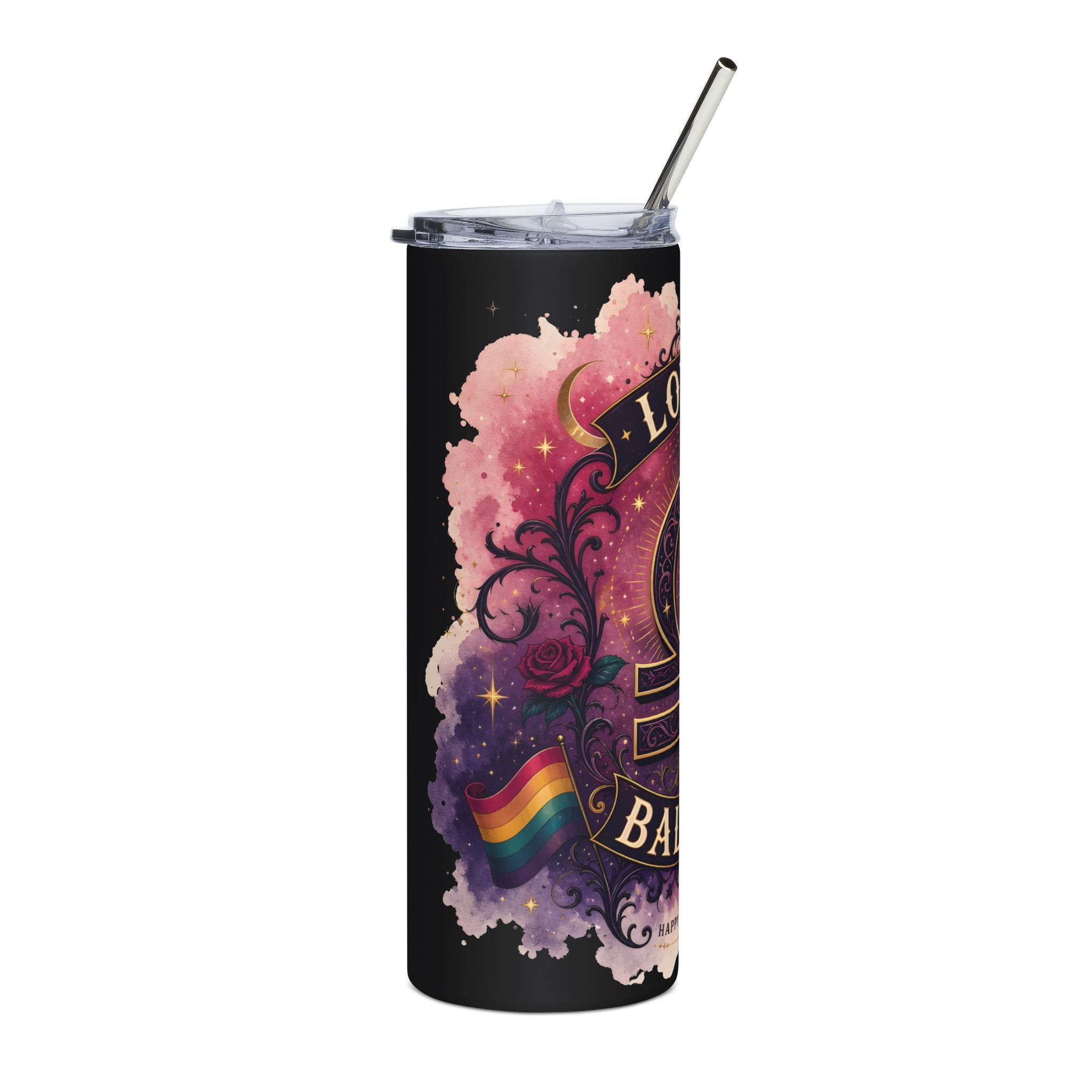 Tumbler — "Love Is Balance" Rainbow Pride 20oz Stainless Steel Tumbler