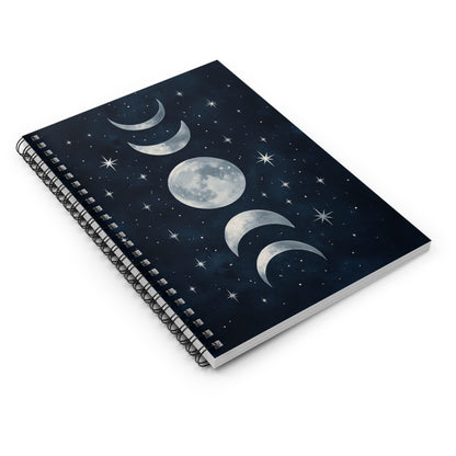 Celestial Moon Journal – Spiral Lined Notebook for Mindfulness & Astrology Lovers