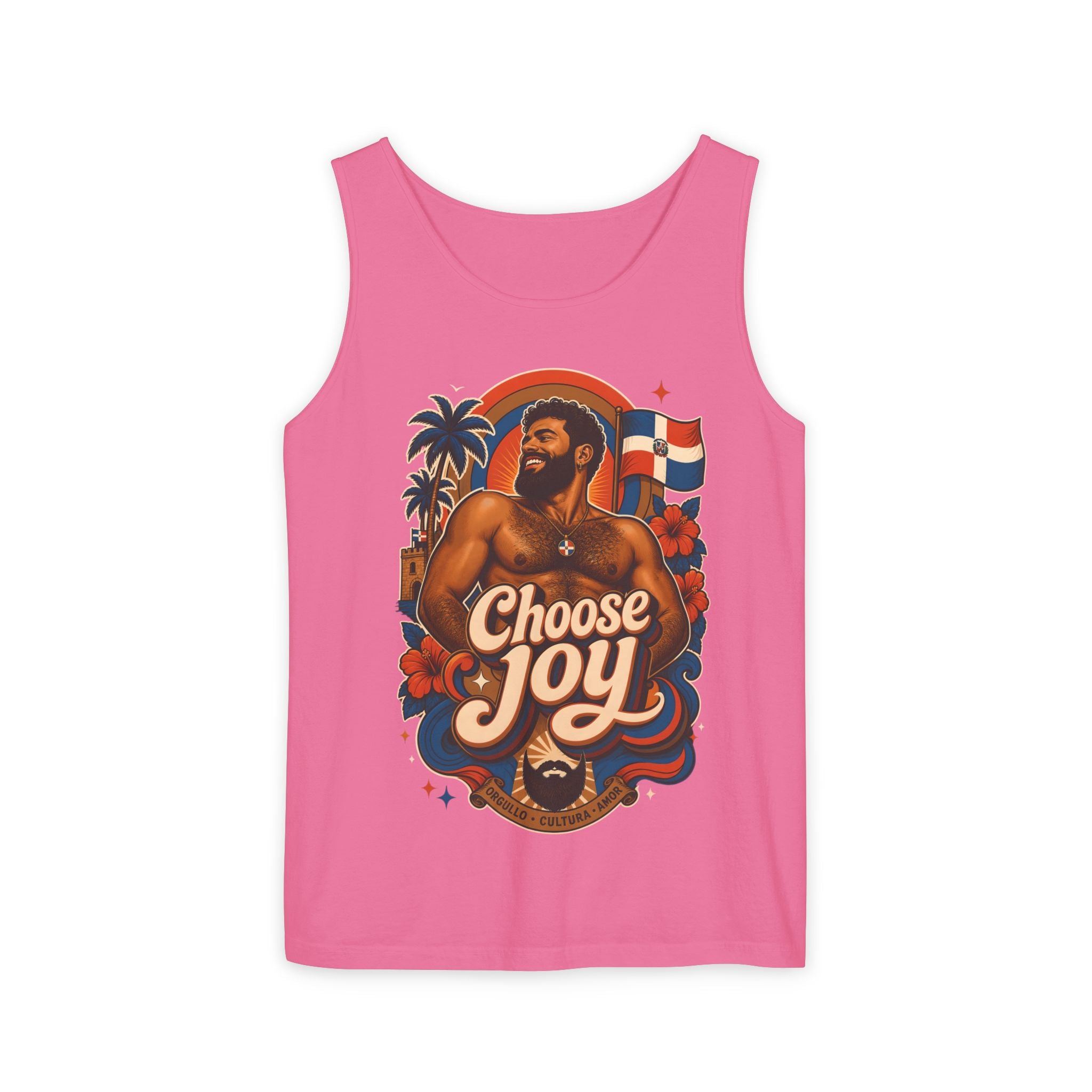 Choose Joy Tank Top — Vintage Tropical Pride Graphic Tank