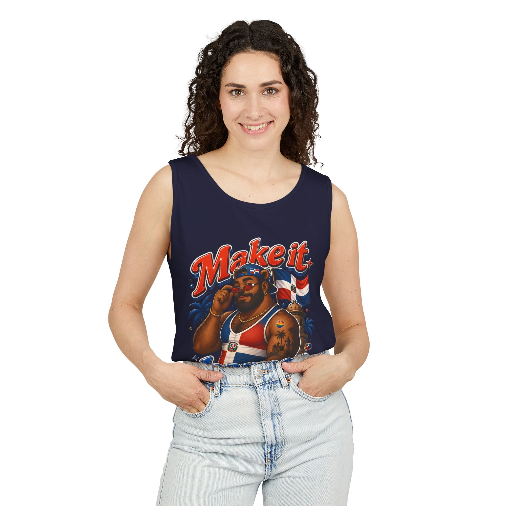 Make It Happen Tank Top — Retro Patriotic Motivational Muscle Tee