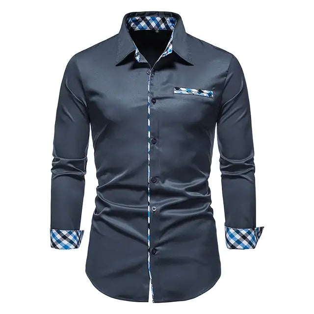 Camisas formales de patchwork para hombres