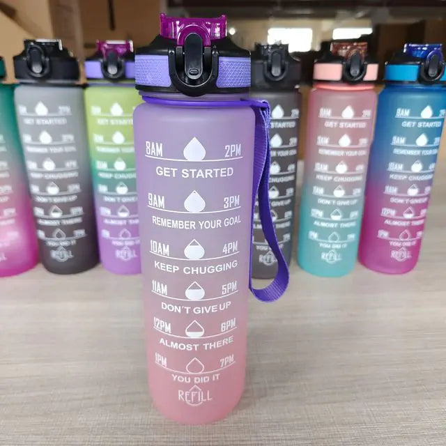 1 Liter Water Bottle Motivational Sport Water Bottle Leakproof