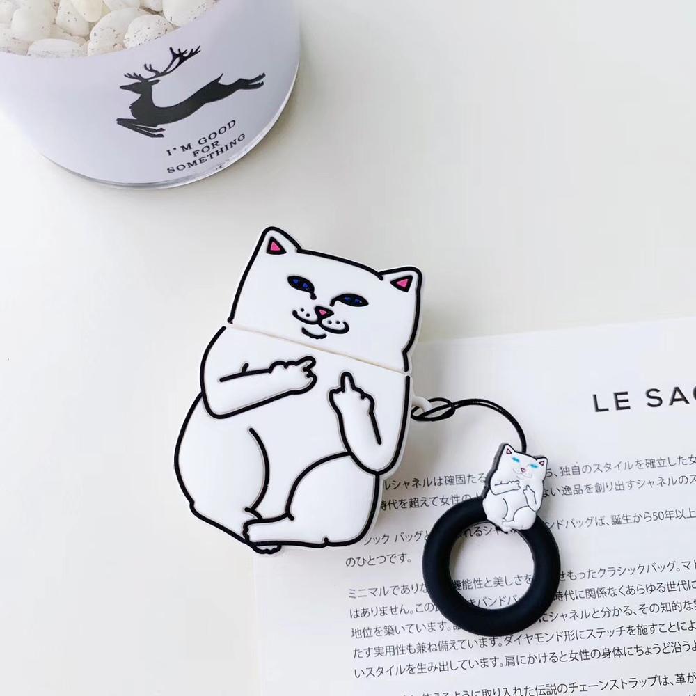 Estuche para AirPods con diseño de gato de dibujos animados