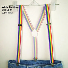 Colorful Stripes Rainbow Suspenders