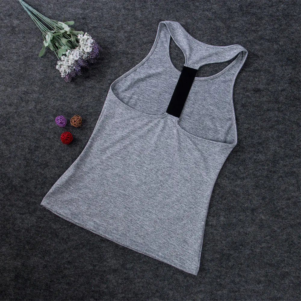 Camisetas de yoga informales sin mangas para mujer